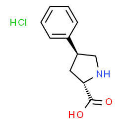 ChemSpider 2D Image | TRANS-4-PHENYL-L-PROLINE HYDROCHLORIDE | C11H14ClNO2