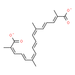 ChemSpider 2D Image | (2Z,4E,6Z,8E,10Z,12E,14E)-2,6,11,15-Tetramethyl-2,4,6,8,10,12,14-hexadecaheptaenedioate | C20H22O4
