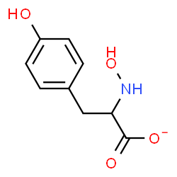 ChemSpider 2D Image | 2-(Hydroxyamino)-3-(4-hydroxyphenyl)propanoate | C9H10NO4
