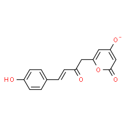 ChemSpider 2D Image | 6-[(3E)-4-(4-Hydroxyphenyl)-2-oxo-3-buten-1-yl]-2-oxo-2H-pyran-4-olate | C15H11O5