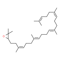 ChemSpider 2D Image | 2,2-Dimethyl-3-[(3Z,7E,11E,15Z)-3,7,12,16,20-pentamethyl-3,7,11,15,19-henicosapentaen-1-yl]oxirane | C30H50O