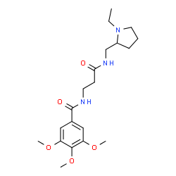 ChemSpider 2D Image | N-(3-{[(1-Ethyl-2-pyrrolidinyl)methyl]amino}-3-oxopropyl)-3,4,5-trimethoxybenzamide | C20H31N3O5