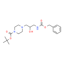 ChemSpider 2D Image | TERT-BUTYL 4-(3-{[(BENZYLOXY)CARBONYL]AMINO}-2-HYDROXYPROPYL)PIPERAZINE-1-CARBOXYLATE | C20H31N3O5