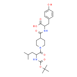 ChemSpider 2D Image | N-{[1-(N-{[(2-Methyl-2-propanyl)oxy]carbonyl}leucyl)-4-piperidinyl]carbonyl}tyrosine | C26H39N3O7
