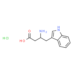 ChemSpider 2D Image | 3-Amino-4-(1H-indol-3-yl)butanoic acid hydrochloride (1:1) | C12H15ClN2O2