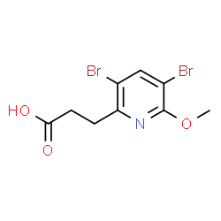 ChemSpider 2D Image | 3-(3,5-Dibromo-6-methoxy-2-pyridinyl)propanoic acid | C9H9Br2NO3