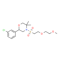 ChemSpider 2D Image | 2-(3-Chlorophenyl)-4-{[2-(2-methoxyethoxy)ethyl]sulfonyl}-5,5-dimethylmorpholine | C17H26ClNO5S
