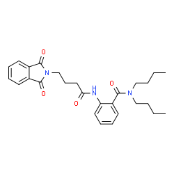 ChemSpider 2D Image | N,N-Dibutyl-2-{[4-(1,3-dioxo-1,3-dihydro-2H-isoindol-2-yl)butanoyl]amino}benzamide | C27H33N3O4