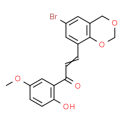 ChemSpider 2D Image | 3-(6-Bromo-4H-1,3-benzodioxin-8-yl)-1-(2-hydroxy-5-methoxyphenyl)-2-propen-1-one | C18H15BrO5