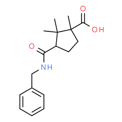 ChemSpider 2D Image | 3-(Benzylcarbamoyl)-1,2,2-trimethylcyclopentanecarboxylic acid | C17H23NO3