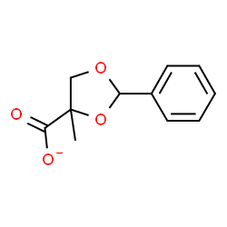 ChemSpider 2D Image | 4-Methyl-2-phenyl-1,3-dioxolane-4-carboxylate | C11H11O4