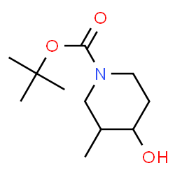 ChemSpider 2D Image | tert-butyl 4-hydroxy-3-methylpiperidine-1-carboxylate | C11H21NO3