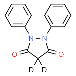 ChemSpider 2D Image | 1,2-Diphenyl-3,5-(~2~H_2_)pyrazolidinedione | C15H10D2N2O2