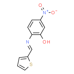 ChemSpider 2D Image | 5-Nitro-2-[(E)-(2-thienylmethylene)amino]phenol | C11H8N2O3S