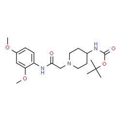 ChemSpider 2D Image | 2-Methyl-2-propanyl (1-{2-[(2,4-dimethoxyphenyl)amino]-2-oxoethyl}-4-piperidinyl)carbamate | C20H31N3O5