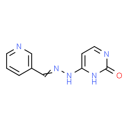 ChemSpider 2D Image | 6-[2-(3-Pyridinylmethylene)hydrazino]-2(1H)-pyrimidinone | C10H9N5O