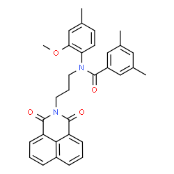 ChemSpider 2D Image | N-[3-(1,3-Dioxo-1H-benzo[de]isoquinolin-2(3H)-yl)propyl]-N-(2-methoxy-4-methylphenyl)-3,5-dimethylbenzamide | C32H30N2O4
