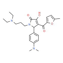 ChemSpider 2D Image | 1-[3-(Diethylamino)propyl]-5-[4-(dimethylamino)phenyl]-3-hydroxy-4-(5-methyl-2-furoyl)-1,5-dihydro-2H-pyrrol-2-one | C25H33N3O4