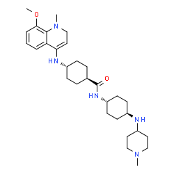 ChemSpider 2D Image | trans-4-[(8-Methoxy-1-methyl-1,2-dihydro-4-quinolinyl)amino]-N-{trans-4-[(1-methyl-4-piperidinyl)amino]cyclohexyl}cyclohexanecarboxamide | C30H47N5O2