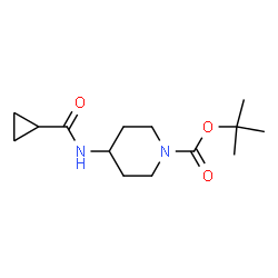 ChemSpider 2D Image | tert-Butyl 4-(cyclopropanecarbonylamino)piperidine-1-carboxylate | C14H24N2O3