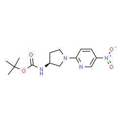 ChemSpider 2D Image | (S)-tert-Butyl 1-(5-nitropyridin-2-yl)pyrrolidin-3-ylcarbamate | C14H20N4O4