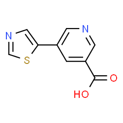 ChemSpider 2D Image | 5-(Thiazol-5-yl)nicotinic acid | C9H6N2O2S