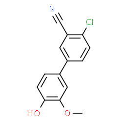 ChemSpider 2D Image | 4-Chloro-4'-hydroxy-3'-methoxy-3-biphenylcarbonitrile | C14H10ClNO2
