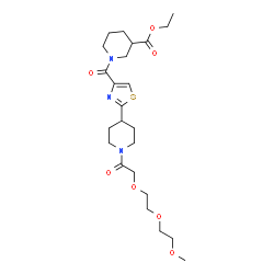 ChemSpider 2D Image | Ethyl 1-{[2-(1-{[2-(2-methoxyethoxy)ethoxy]acetyl}-4-piperidinyl)-1,3-thiazol-4-yl]carbonyl}-3-piperidinecarboxylate | C24H37N3O7S