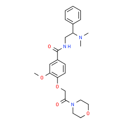 ChemSpider 2D Image | N-[2-(Dimethylamino)-2-phenylethyl]-3-methoxy-4-[2-(4-morpholinyl)-2-oxoethoxy]benzamide | C24H31N3O5
