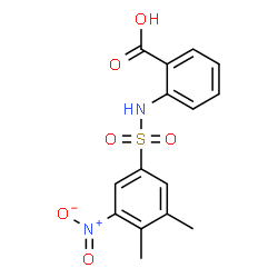 ChemSpider 2D Image | 2-(3,4-Dimethyl-5-nitro-benzenesulfonylamino)-benzoic acid | C15H14N2O6S