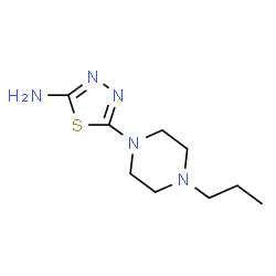 ChemSpider 2D Image | 5-(4-Propyl-1-piperazinyl)-1,3,4-thiadiazol-2-amine | C9H17N5S