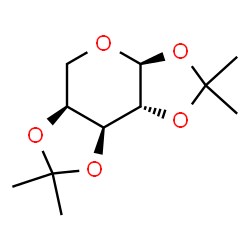 ChemSpider 2D Image | (3aS,5aS,8aS,8bR)-2,2,7,7-Tetramethyltetrahydro-3aH-bis[1,3]dioxolo[4,5-b:4',5'-d]pyran | C11H18O5