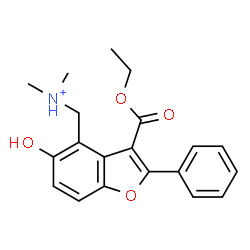 ChemSpider 2D Image | [3-(Ethoxycarbonyl)-5-hydroxy-2-phenyl-1-benzofuran-4-yl]-N,N-dimethylmethanaminium | C20H22NO4