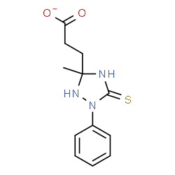ChemSpider 2D Image | 3-(3-Methyl-1-phenyl-5-thioxo-1,2,4-triazolidin-3-yl)propanoate | C12H14N3O2S