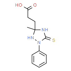 ChemSpider 2D Image | 3-(3-Methyl-1-phenyl-5-thioxo-1,2,4-triazolidin-3-yl)propanoic acid | C12H15N3O2S