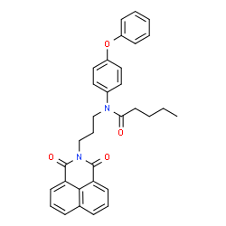 ChemSpider 2D Image | N-[3-(1,3-Dioxo-1H-benzo[de]isoquinolin-2(3H)-yl)propyl]-N-(4-phenoxyphenyl)pentanamide | C32H30N2O4