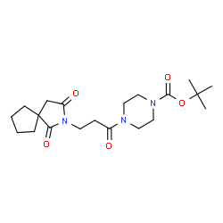 ChemSpider 2D Image | 2-Methyl-2-propanyl 4-[3-(1,3-dioxo-2-azaspiro[4.4]non-2-yl)propanoyl]-1-piperazinecarboxylate | C20H31N3O5