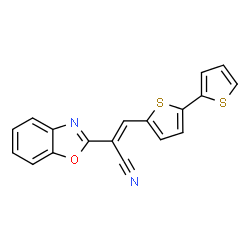 ChemSpider 2D Image | (2E)-2-(1,3-Benzoxazol-2-yl)-3-(2,2'-bithiophen-5-yl)acrylonitrile | C18H10N2OS2