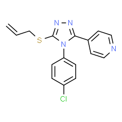 ChemSpider 2D Image | 4-[5-(Allylsulfanyl)-4-(4-chlorophenyl)-4H-1,2,4-triazol-3-yl]pyridine | C16H13ClN4S