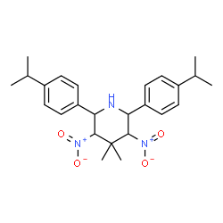 ChemSpider 2D Image | 2,6-Bis(4-isopropylphenyl)-4,4-dimethyl-3,5-dinitropiperidine | C25H33N3O4