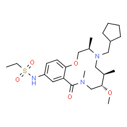 ChemSpider 2D Image | N-[(4R,7R,8S)-5-(cyclopentylmethyl)-8-methoxy-4,7,10-trimethyl-11-oxo-2-oxa-5,10-diazabicyclo[10.4.0]hexadeca-1(12),13,15-trien-14-yl]ethanesulfonamide | C25H41N3O5S
