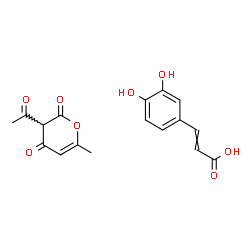 ChemSpider 2D Image | 3-(3,4-Dihydroxyphenyl)acrylic acid - 3-acetyl-6-methyl-2H-pyran-2,4(3H)-dione (1:1) | C17H16O8