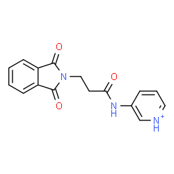 ChemSpider 2D Image | 3-{[3-(1,3-Dioxo-1,3-dihydro-2H-isoindol-2-yl)propanoyl]amino}pyridinium | C16H14N3O3