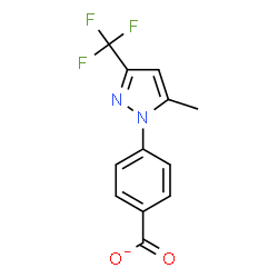 ChemSpider 2D Image | 4-[5-Methyl-3-(trifluoromethyl)-1H-pyrazol-1-yl]benzoate | C12H8F3N2O2