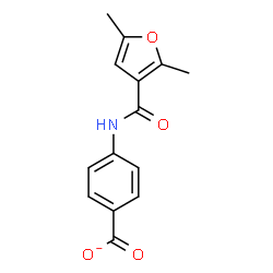 ChemSpider 2D Image | 4-[(2,5-Dimethyl-3-furoyl)amino]benzoate | C14H12NO4