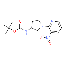 ChemSpider 2D Image | 2-Methyl-2-propanyl [1-(3-nitro-2-pyridinyl)-3-pyrrolidinyl]carbamate | C14H20N4O4