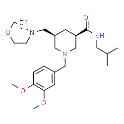 ChemSpider 2D Image | (3R,5S)-1-(3,4-Dimethoxybenzyl)-N-isobutyl-5-(4-morpholinylmethyl)-3-piperidinecarboxamide | C24H39N3O4