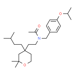 ChemSpider 2D Image | N-{2-[2,2-Dimethyl-4-(3-methylbutyl)tetrahydro-2H-pyran-4-yl]ethyl}-N-(4-isopropoxybenzyl)acetamide | C26H43NO3