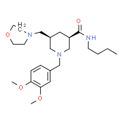 ChemSpider 2D Image | (3R,5S)-N-Butyl-1-(3,4-dimethoxybenzyl)-5-(4-morpholinylmethyl)-3-piperidinecarboxamide | C24H39N3O4