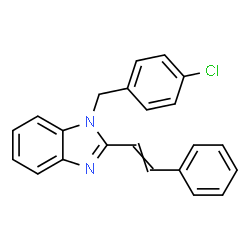 ChemSpider 2D Image | 1-(4-Chlorobenzyl)-2-(2-phenylvinyl)-1H-benzimidazole | C22H17ClN2
